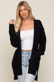 Black Cable Knit Accent Cardigan