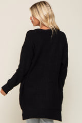 Black Cable Knit Accent Cardigan