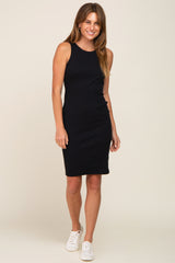 Black Sleeveless Fitted Dress