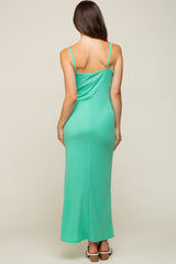 Mint Ribbed Sleeveless Maternity Maxi Dress