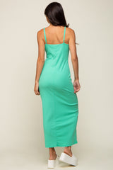 Mint Ribbed Sleeveless Maxi Dress