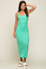 Mint Ribbed Sleeveless Maxi Dress