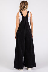 Charcoal Corduroy Wide Leg Overalls