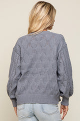 Grey Mixed Knit Cardigan