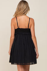 Black Crochet Ruffle Maternity Dress