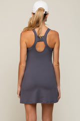 Grey Tennis Racerback Maternity Romper Dress