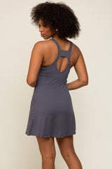 Grey Tennis Racerback Romper Dress