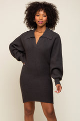 Charcoal Sweater Knit Maternity Mini Dress