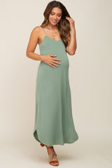 Olive Basic Maternity Midi Dress