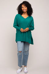 Hunter Green Knit Long Dolman Sleeve Top