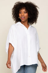 White Gauze Double Layered Button Up Top