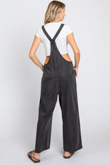 Black Front Pocket Cropped Overall