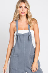 Blue Front Pocket Cropped Overall