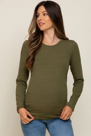 Olive Long Sleeve Maternity Top