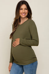 Olive Long Sleeve Maternity Top