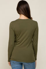 Olive Long Sleeve Maternity Top