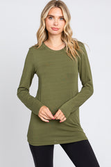 Olive Long Sleeve Maternity Top