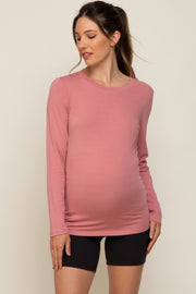 Mauve Long Sleeve Maternity Top