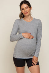 Heather Grey Long Sleeve Maternity Top