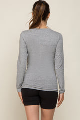 Heather Grey Long Sleeve Maternity Top