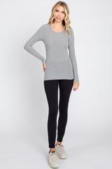 Heather Grey Long Sleeve Top