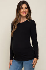 Black Long Sleeve Maternity Top