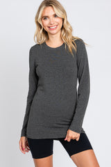 Charcoal Long Sleeve Maternity Top