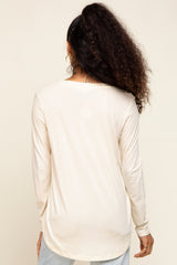 Cream Long Sleeve Top