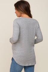 Heather Grey Long Sleeve Maternity Top