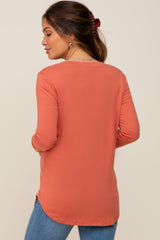 Rust Long Sleeve Maternity Top