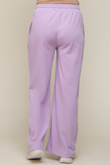 Lavender Drawstring Wide Leg Maternity Lounge Pants