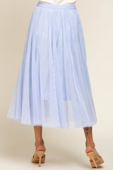 Light Pink Tulle Midi Skirt