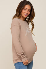 Beige Ultra Soft Mother Maternity Sweatshirt