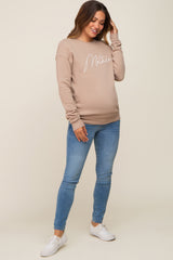 Beige Ultra Soft Mother Maternity Sweatshirt