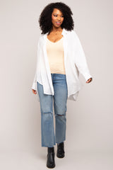 Ivory Lightweight Sheer Button Down Blouse