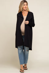 Black Draped Maternity Cardigan