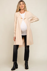 Cream Draped Maternity Cardigan