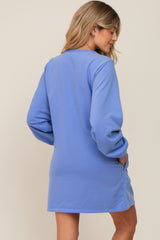 Blue Ultra Soft Maternity Sweatshirt Dress