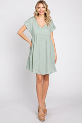 Mint Striped Pocketed Dress