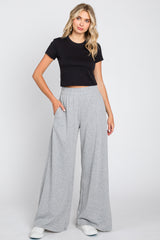 Heather Grey Soft Fleece Wide Leg Maternity Lounge Pants