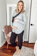 Black Cargo Pocket Maternity Joggers