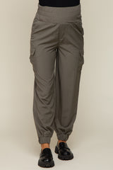 Olive Cargo Pocket Maternity Joggers