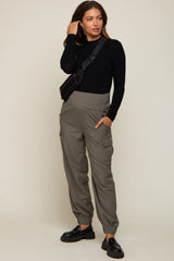 Olive Cargo Pocket Maternity Joggers