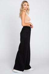 Black Basic Wide Leg Lounge Pants