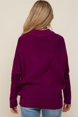 Plum Funnel Neck Dolman Sleeve Maternity Sweater