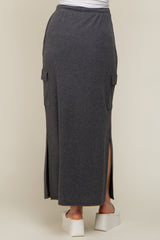 Charcoal Cargo Maternity Maxi Skirt