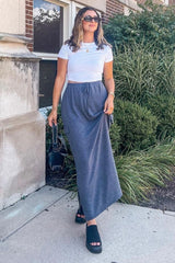 Charcoal Cargo Maternity Maxi Skirt