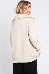 Beige Collared Pullover