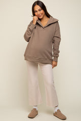 Mocha Collared Maternity Pullover