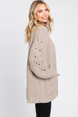 Taupe Chunky Knit Cardigan